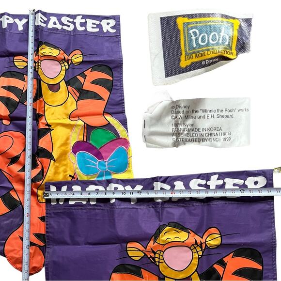 Disney Pooh 100 Acre Collection Tigger Happy Easter 90s Flag - Picture 4 of 4